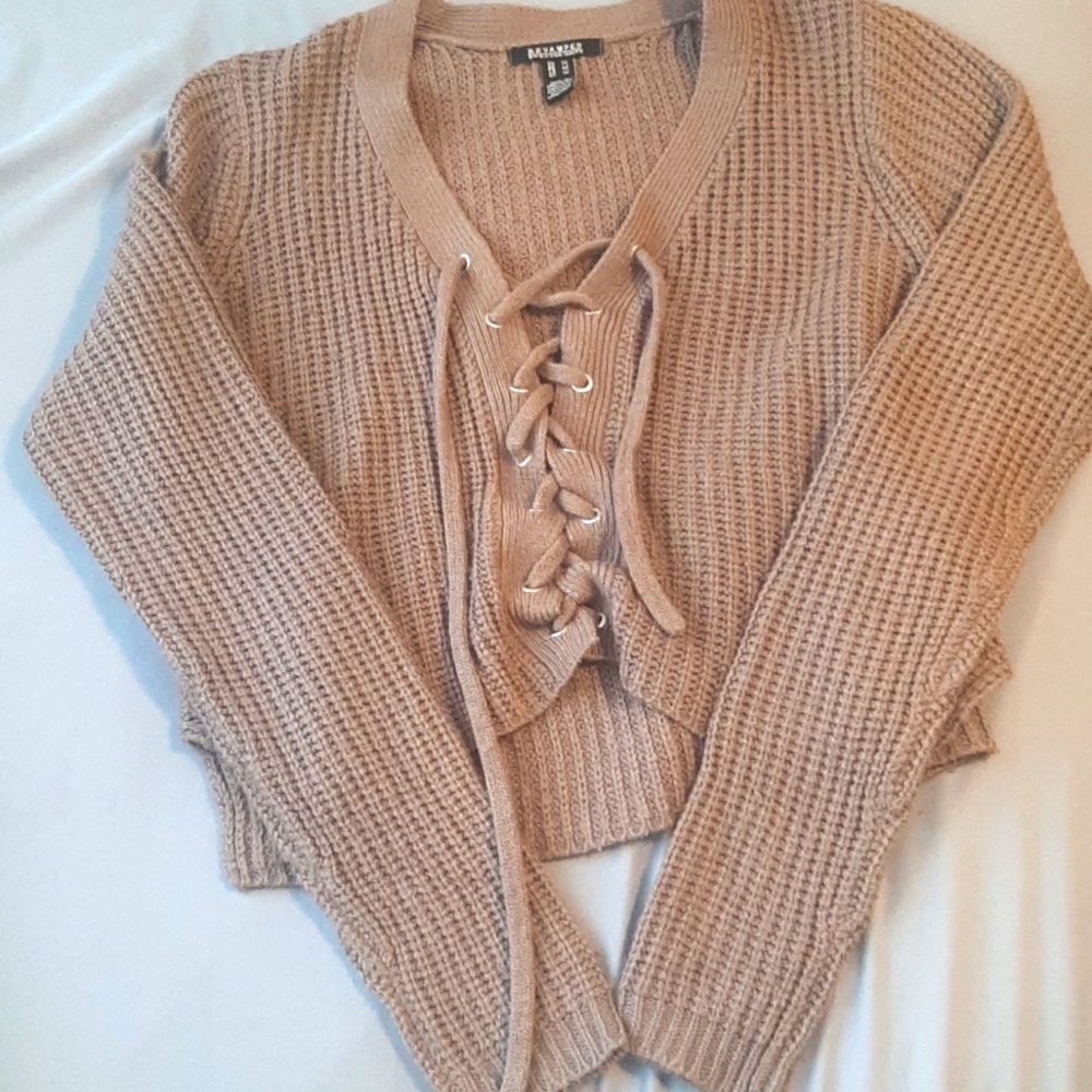 Revamped cropped knit sweater